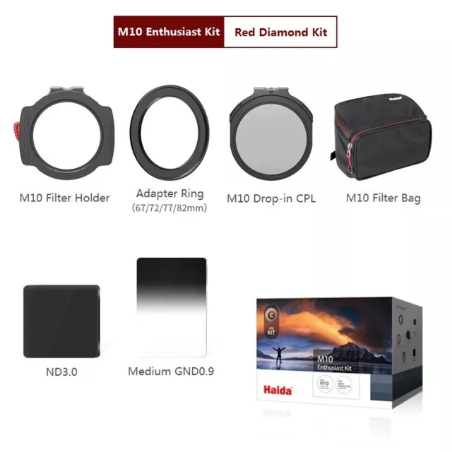 Haida 100mm Red Diamond Enthusiast Kit w/ M10 Filter Hoder + 3 Filters