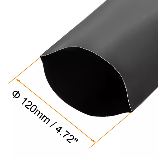 Heat Shrink Tubing 120mm Dia 191mm Flat Width 2:1 rate 1m - Black 2