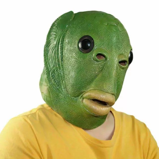 Cosplay Kostüm Grüner Fisch Maske Erwachsene Karneval Party Kopfbedeckung R T0J2