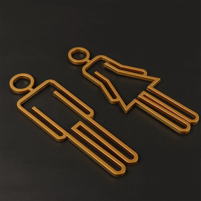 ALÚMADESIGNCO Pictogramme Femme/Handicapé Toilette - Panneau Toilettes