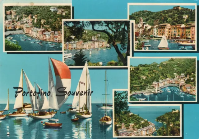 CARTOLINA  ITALIA GENOVA PORTOFINO SALUTI Italy  postcard