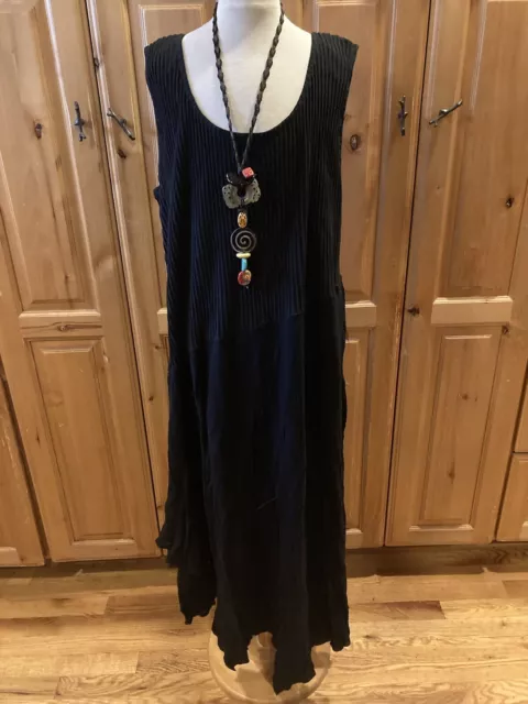 Boutique NWT Fenini Black Dress Fairy Hem Sleeveless 1X US