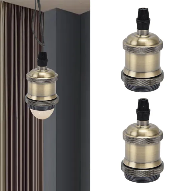 (Bronze Vert)2 Pièces Prise De Lampe Vintage Rétro Support De Lampe En