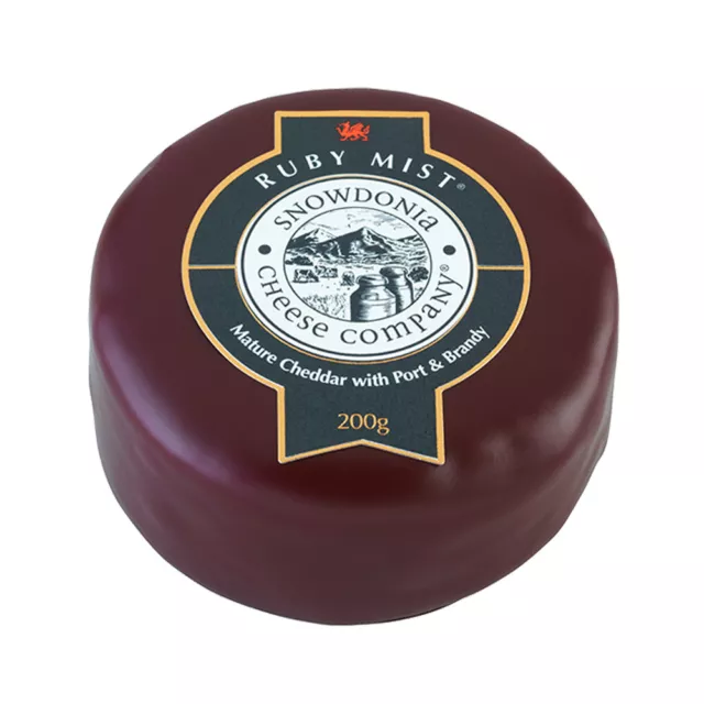 Snowdonia Cheese - Ruby Mist Cheddar Infused with Port & Brandy 200g (Pack of 3)