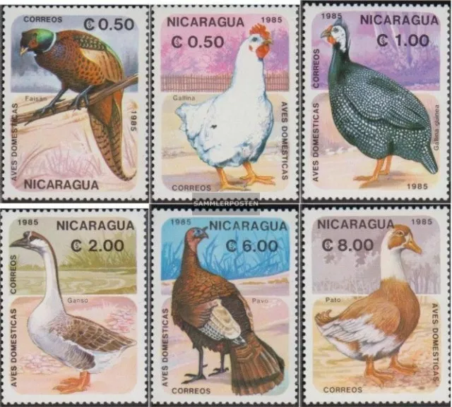 Nicaragua 2599-2604 (kompl.Ausg.) postfrisch 1985 Haustiere: Vögel