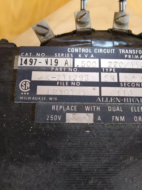 Allen Bradley X-211293 Control Circuit Transformer 3