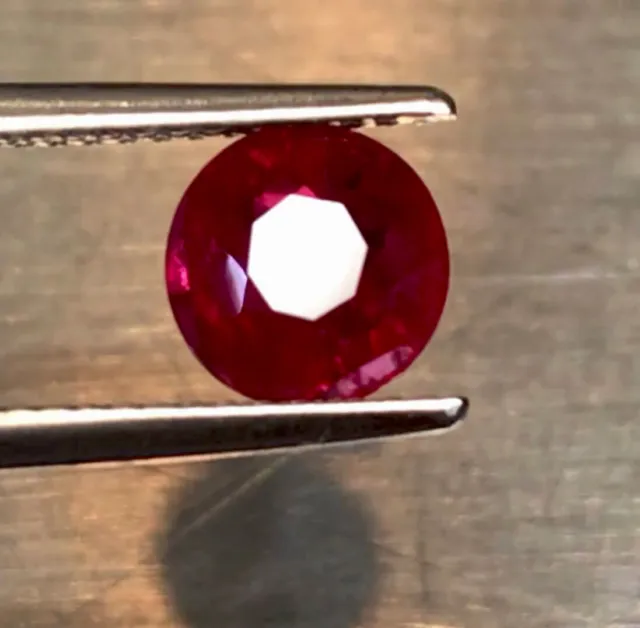 1.60cts 7mm Round Beautiful Natural Unheat Untreat Red Ruby Loose Gemstone