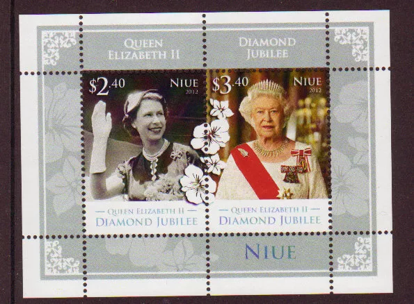 New Zealand 2012 Niue Diamond Jubilee Miniature Sheet Um, Mnh