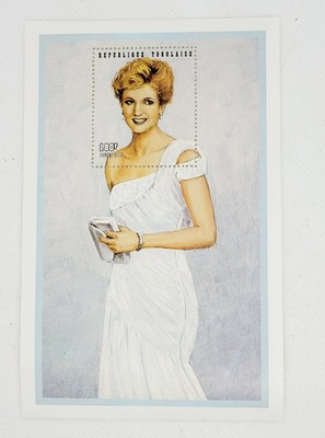 Limited edition Princess Diana Stamp, white Chiffon dress, certificate 1997
