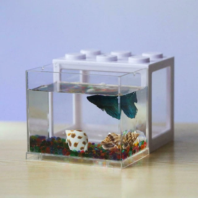 USB Mini Fish Tank Small Aquarium Betta Aquarium Office Desktop x 1 Decor 6
