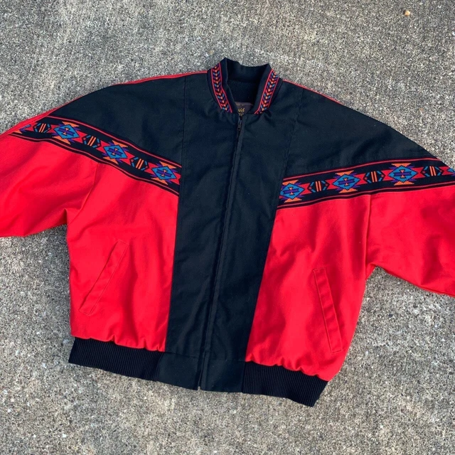 Vintage David James Western Navajo Bomber Jacket