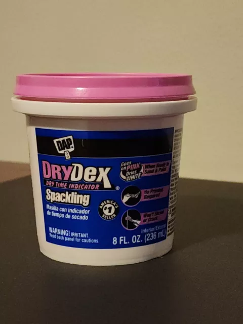 Dap 12328 DryDex Dry Time Indicator Spackling Interior/Exterior, 1/2-Pint, 8 Oz