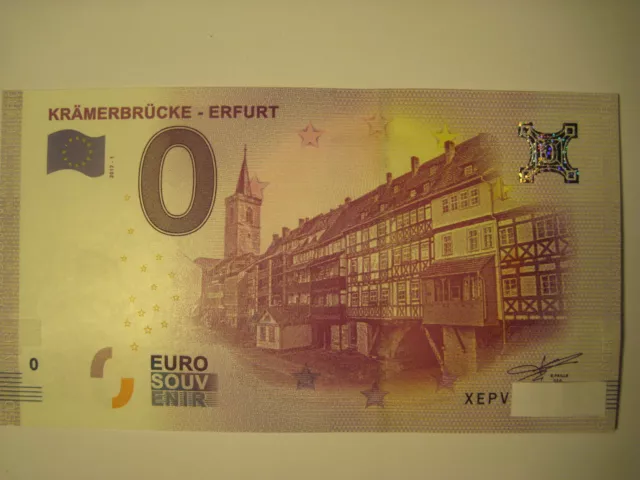 0 Euro Souvenirschein Krämerbrücke - Erfurt, 2017-1, XEPV, billet touristique