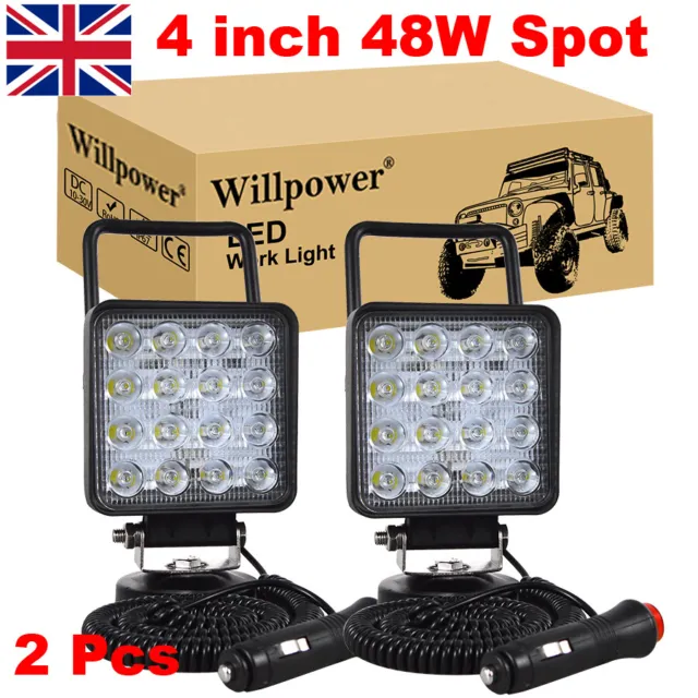  Willpower 4 inch 27W LED Work Light Bar with Magnetic