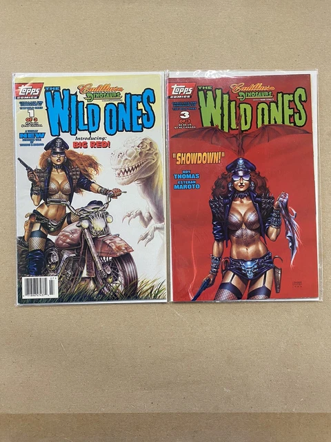 Topps the Wild ones Cadillacs and dinosaurs comic book lot. Issues 1 + 3