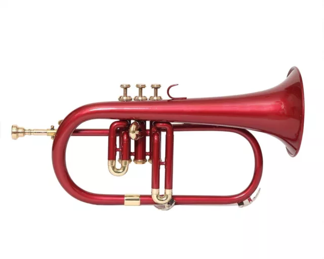 Klaxon de bugle à 3 valves, couleur rouge, réglage du pas BB en laiton avec...