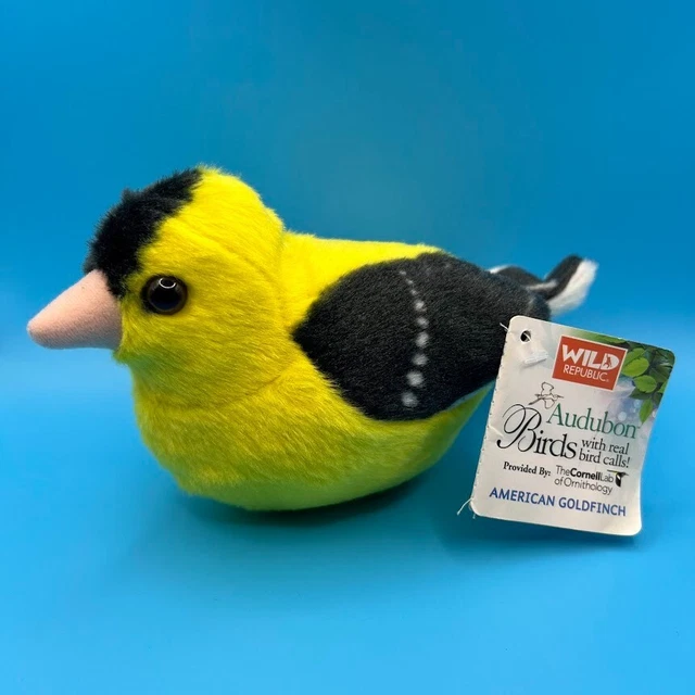 WILD REPUBLIC AUDUBON Electronic American Goldfinch Bird Plush Toy
