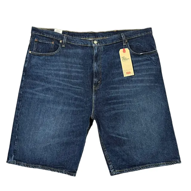 Levis Mens 569 Loose Straight Shorts Size 46-48 Blue Stretch Stylish & Casual