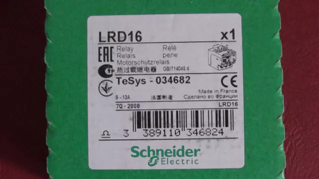 Lrd16  Relais Thermique   9 - 13A  Schneider    Overload