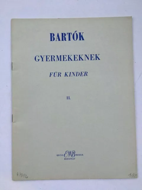 Noten. Bartok.  Für Kinder. II.  Klavier.