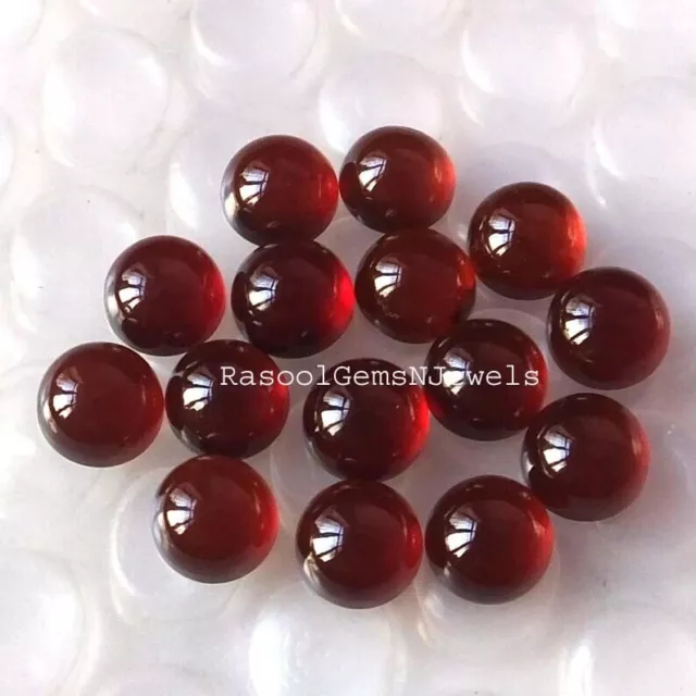 6x6 mm Round Natural Garnet Cabochon Loose Gemstone Wholesale Lot Jewelry Making