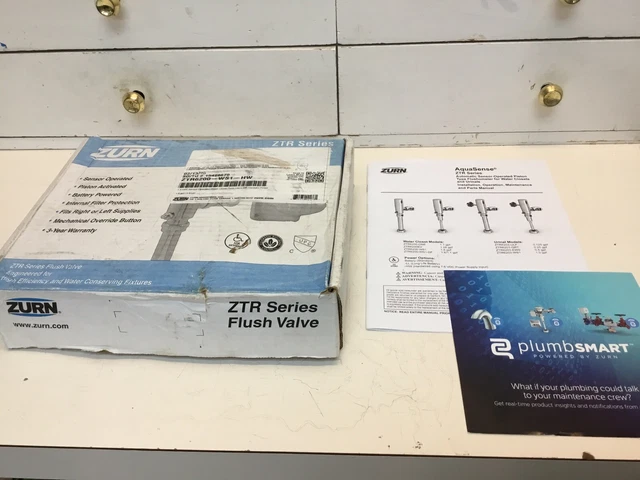 Zurn ZTR Series Flush Valve ZTR6203-ULF-LL 125 GPF Hardwired Sensor Urinal Valve