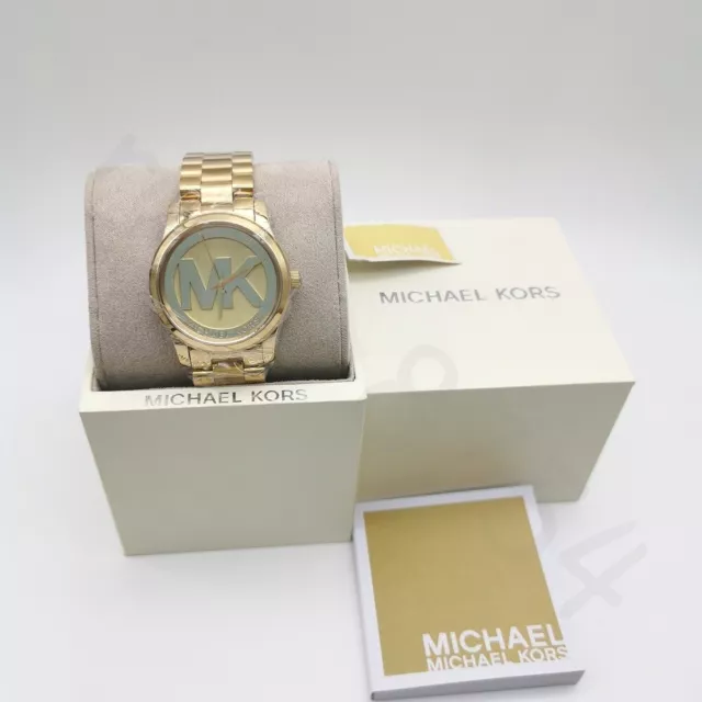 New Michael Kors MK5786 Runway 38mm Case Gold-Tone Stainless Steel Women's Watch