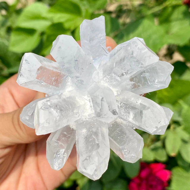 241G New Find white Phantom Quartz Crystal Cluster Mineral Specimen Healing