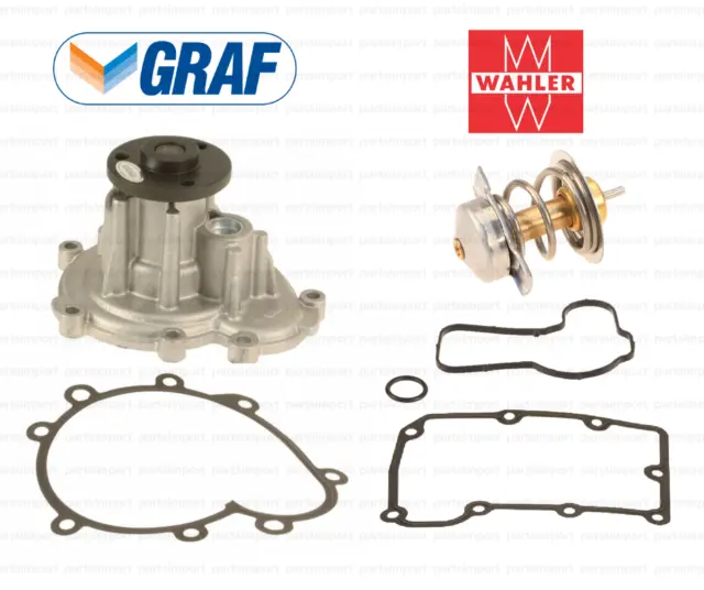 Engine Water Pump + Thermostat + Gaskets for Porsche Cayenne S Turbo 4.5L 04-06