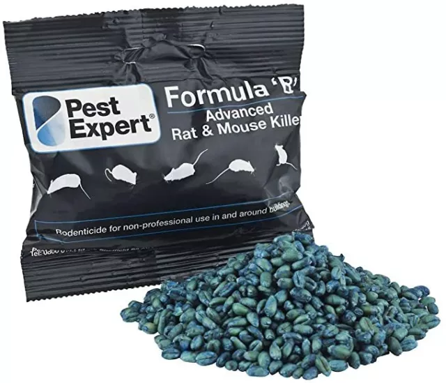 Pest Expert Rat & Mouse Killer Poison 3kg - 30 x 100g - Strong Rodent Grain Bait