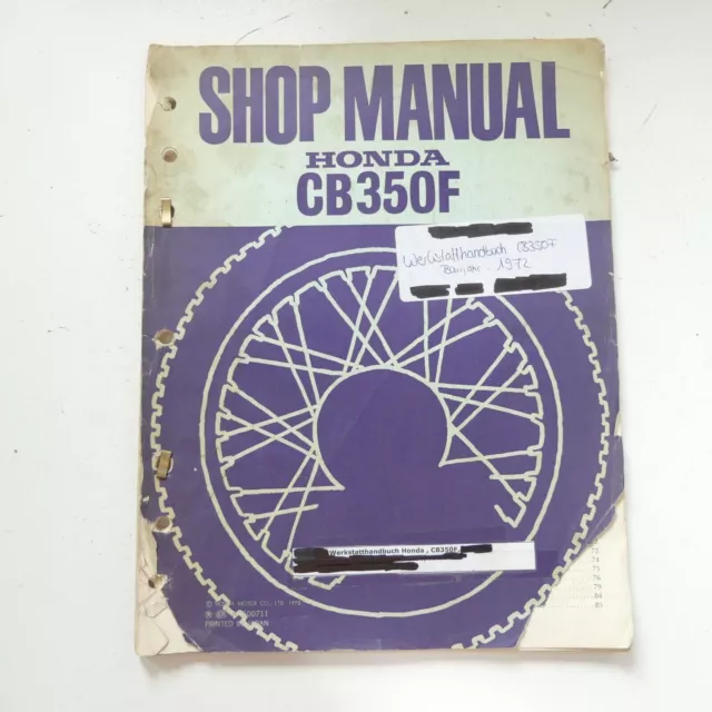Honda CB350 F Four 1972 Werkstatthandbuch Reparaturanleitung service shop Manual