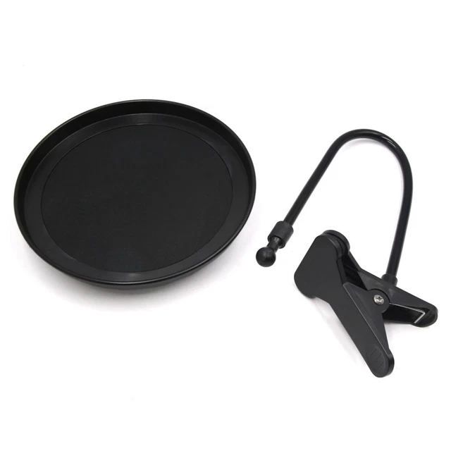8.7 Inch Black Plastic Swivel Mount Holder Food Tray Table Stand Bracket for Car
