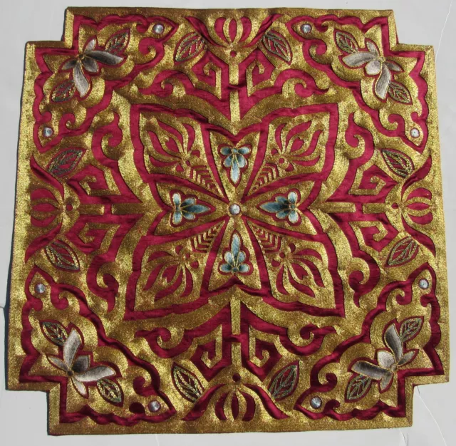 Stunning Antique Chinese Gold Thread Silk Panel Embroidered Rank Badge?Very Nice