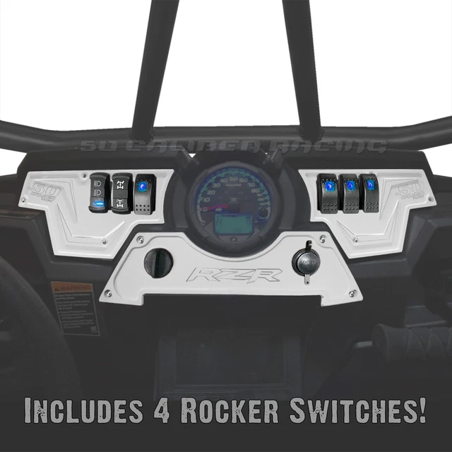 RZR 3pc CNC Billet 6 Hole Dash Switch Panel XP1000 S 900 S 1000 White Lightning