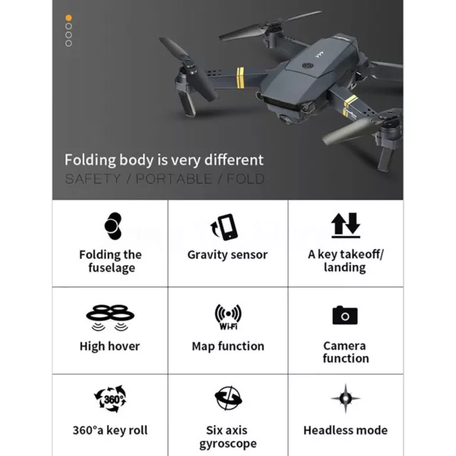 JY019 E58 WIFI FPV 2MP HD Foldable Selfie Drone Quadcopter DJI MARVIC REPLICA 2