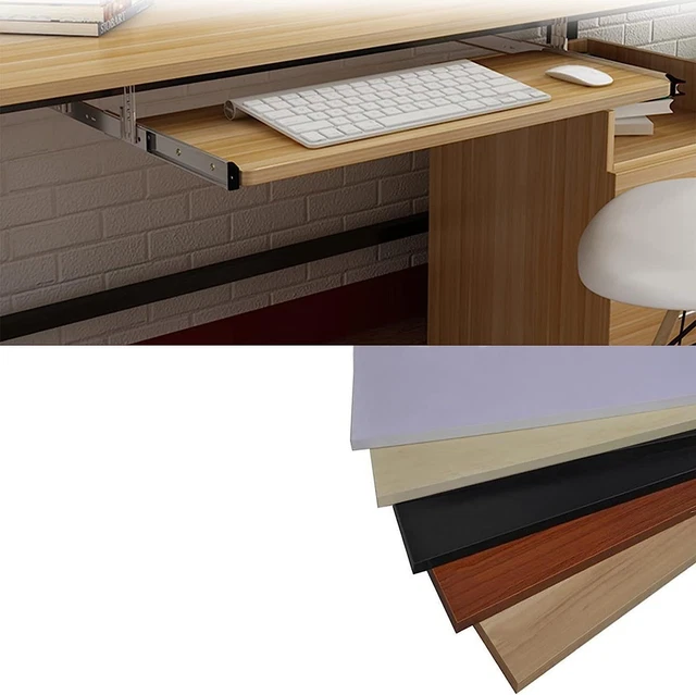 V3VOGUE Slide Keyboard Tray Under Desk Adjustable Height 540mmx270mm, C-teak