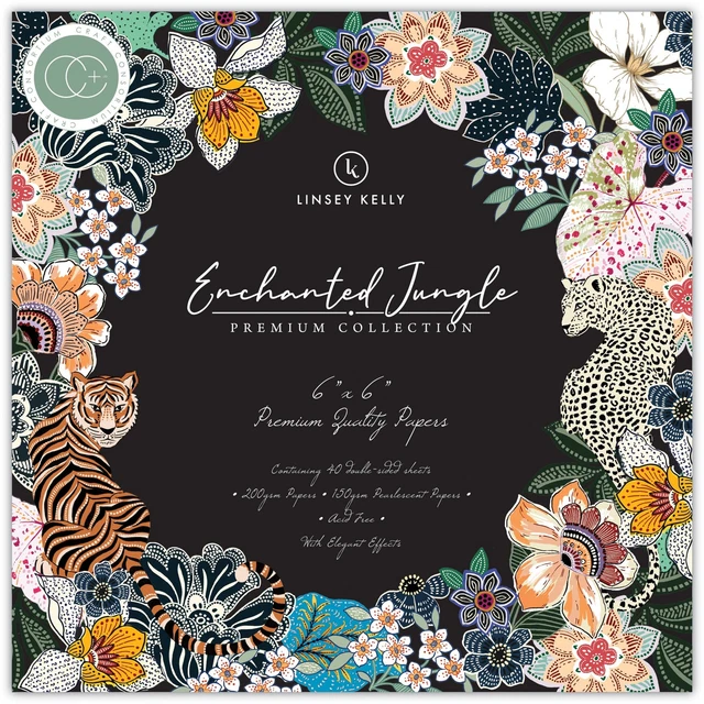 Almohadilla de papel de doble cara Craft Consortium 6""X6"" 40/paquete selva encantada -PAD036B