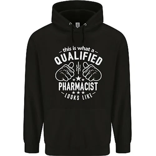 A Qualified Pharmacist Looks Like Mens 80% Cotton Hoodie