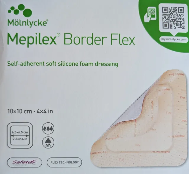 Mepilex Border Flex Wound Dressings - 10 x 10 cm - Box of 10