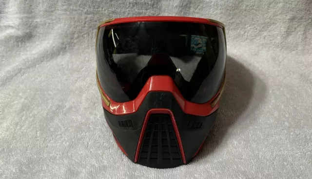 HK Army KLR Thermal Paintball Goggles Mask - Murder Black/Red - Smoked Lenses