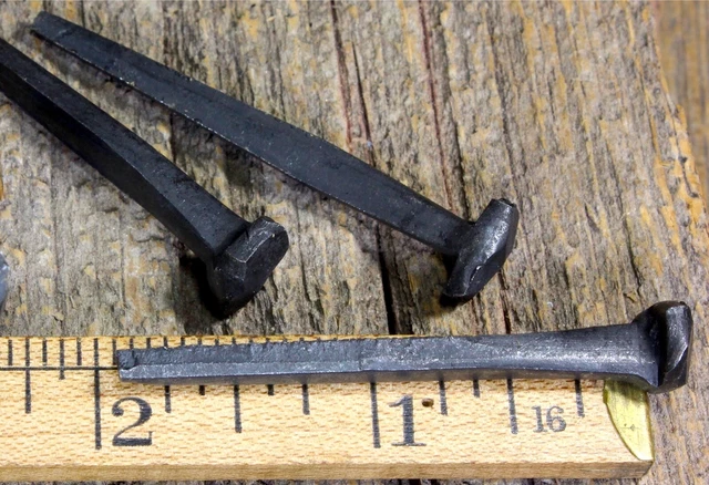 2" Rose head 3 nails antique square wrought iron vintage rustic Decorative look 2