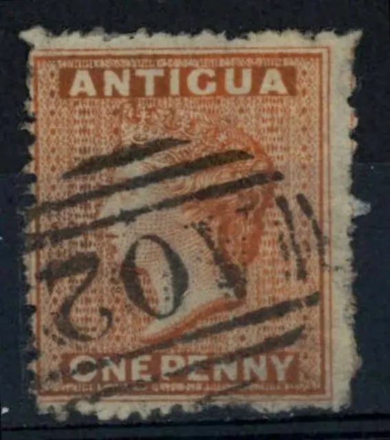 Antigua 1863-1867 SG#7, 1d Vermilion Wmk Star Used Cat £30 #F5765