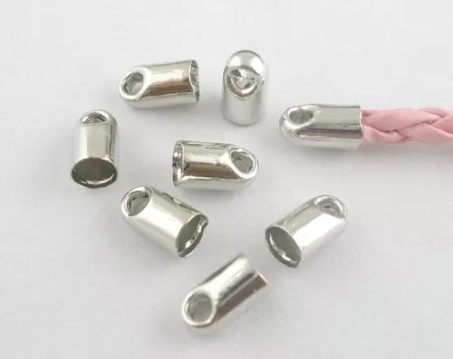 450 Cord End/tip Nickle Steel Tone Glue-in Style 6x4mm Fit 3mm