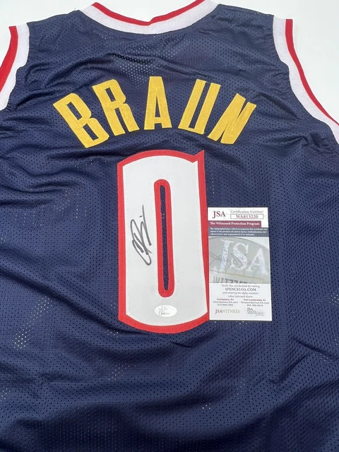 Denver Nuggets Christian Braun Autographed Hand Signed Jersey with JSA COA