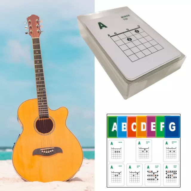 Guitar Chords Cards, Guitar Teaching Scale Cards, A to G Reference Guide Cards