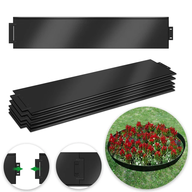 5x Metall Beeteinfassung Rasenkante Pflanzen 15cm hoch Beetumrandung Mähkante