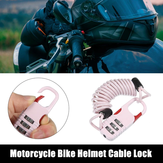 Pink Bike Helmet Lock Portable 3 Digit Security Resettable Cable Combination