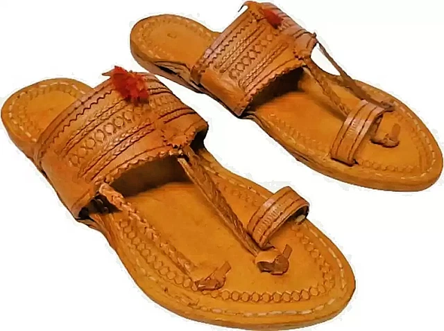 Uomo Kolhapuri pelle Morbida Chappal Artigianale Piatto Etnico HT39 Boho US Size
