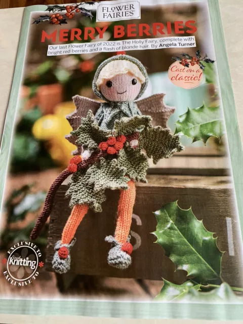 THE HOLLY FAIRY - toy knitting pattern. MAGAZINE EXTRACT