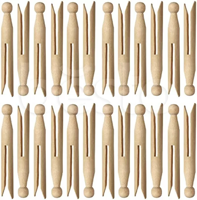 24 Pcs heavy-duty wooden washing line dolly pegs cloth strong washing line pegs